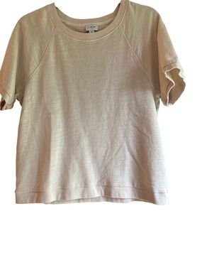 J. Crew Cream Short-Sleeve Sweatshirt Top